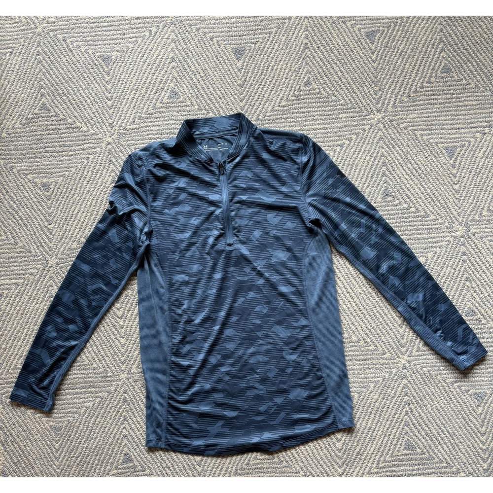 Under Armour Fitted Heatgear Lightweight Polyester Quarter Zip - Blue - Small